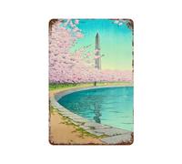 RRTYVFD Targa da parete in latta con il simbolo del Monumento a Washington, da appendere alla parete, per cucina, capannone, garage. Dimensioni medie: 11,8" x7,9