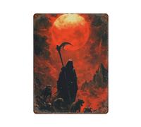 RRTYVFD Targa da parete in latta con scritta La morte sotto il sangue, da appendere alla parete, per cucina, capannone, garage. Dimensioni medie: 15,7" x11,8