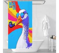 RRTYVFD Tenda da doccia Chill Vibes The Cool Duck Edition, antimuffa, 100% poliestere morbido, ideale per hotel, vasca da bagno e box doccia, 90 x 180 cm (35,43 x 70,87 pollici).