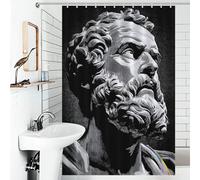 RRTYVFD Timeless Wisdom Ancient Philosopher's Insight tenda da doccia impermeabile muffa quotidiana casa elegante tende da bagno arte moderna con ganci 117 x 180 cm