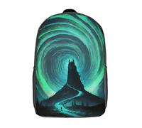 RRTYVFD Zaino colorato per bambini, zaino per la scuola per bambini, con stampa 3D, grande capacità, per bambini, ragazzi e ragazze, Magia Portale Spaziale, 43 cm