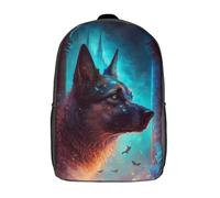 RRTYVFD Zaino per bambini in stile pastore tedesco 1, stampato 3D, ideale per la scuola e i viaggi. Adatto a ragazzi e ragazze., German Shepherd Dog Favola, 17"