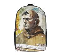 RRTYVFD Zaino per bambini stampato Sant'Andrea Apostolo, ideale per scuola, viaggi e gite, Sant'Antonio di Padua, 17"