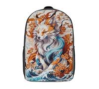 RRTYVFD Zaino scolastico con stampa 3D per bambini, zaino con motivo cane Basenji, zaino alla moda e casual per bambini, zaino da viaggio carino, Wolf Watercolor, 17"