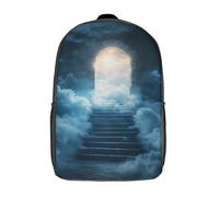 RRTYVFD Zaino scolastico per bambini stampato in 3D Angelo contro Demone, zaino alla moda e casual per la scuola, grande capacità, ideale per viaggi e libri., Stairway To Heaven, 17"
