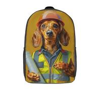 RRTYVFD Zaino scolastico per bambini stampato in 3D Angelo contro Demone, zaino alla moda e casual per la scuola, grande capacità, ideale per viaggi e libri., Costruzione del cane, 17"