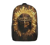 RRTYVFD Zaino scolastico per bambini stampato in 3D Angelo contro Demone, zaino alla moda e casual per la scuola, grande capacità, ideale per viaggi e libri., Gesù Cristo Crown Of Thorns, 17"