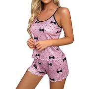 Rrunsv Biancheria intima sexy da donna, estiva, in seta di ghiaccio, per la casa, morbida, lilla, con stampa a fiocco, set kimono, pigiama, lingerie sexy, Lilla, S