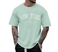 Rrunsv Maglietta estiva da uomo alla moda maglietta a maniche corte maschile estate spiaggia lettere stampa t-shirt camicetta manica corta scollo a O sopra t-shirt uomo estate canotta cotone manica
