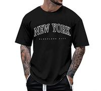 Rrunsv Maglietta estiva da uomo alla moda maglietta a maniche corte maschile estate spiaggia lettere stampa t-shirt camicetta manica corta scollo a O sopra t-shirt uomo estate canotta cotone manica