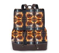 rrxnbcgg Basket on Fire e Water Flame Splashing Donne Zaino Impermeabile Antifurto Leggero PU Moda Viaggio Multiuso Convertibile Borsa a Spalla Borsa Zaino