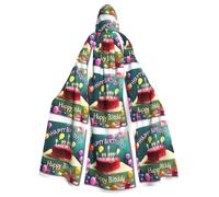 rrxnbcgg Buon compleanno Bella mantello con cappuccio in poliestere completamente stampato, comodo e resistente, adatto per Halloween e altre feste a tema e scene teatrali