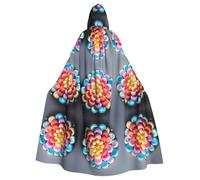 rrxnbcgg Colorful Candy Mantello con cappuccio in poliestere completamente stampato, comodo e resistente, adatto per Halloween e altre feste a tema e scene teatrali