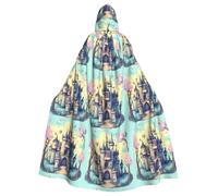 rrxnbcgg Fairytale Castle Mantello con cappuccio in poliestere completamente stampato, comodo e resistente, adatto per Halloween e altre feste a tema e scene teatrali