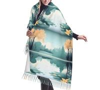 rrxnbcgg Fallen leaves on a tranquillo lago Unisex Moda Frange Lungo Scialle Sciarpa per Primavera Autunno Inverno