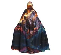 rrxnbcgg Il mantello con cappuccio in poliestere completamente stampato della famiglia Koala, comodo e resistente, adatto per Halloween e altre feste a tema e scene teatrali