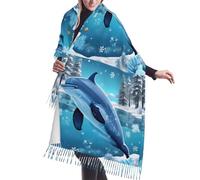 rrxnbcgg Inverno il delfino Unisex Moda Frange Lungo Scialle Sciarpa per Primavera Autunno Inverno
