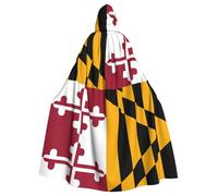 rrxnbcgg Maryland State Flag Mantello con cappuccio in poliestere completamente stampato, comodo e resistente, adatto per Halloween e altre feste a tema e scene teatrali