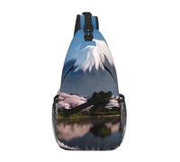 rrxnbcgg Monte Fuji all'inizio della primavera Borsa a tracolla diagonale per gli uomini per telefono, viaggi, festival e tutti i giorni