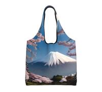 rrxnbcgg Monte Fuji all'inizio della primavera leggero medio riutilizzabile borse di stoffa per la spesa, adatto per fai da te, pubblicità, promozione, regalo, attività