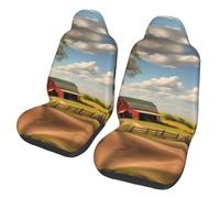 rrxnbcgg Ranch View - Coprisedili anteriori per auto, traspiranti, lavabili, impermeabili, antiscivolo, per auto, camion, SUV, sedili anteriori