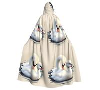 rrxnbcgg Simpatico piccolo cigno Mantello con cappuccio in poliestere completamente stampato, comodo e resistente, adatto per Halloween e altre feste a tema e scene teatrali