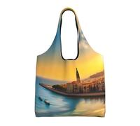 rrxnbcgg Sunset in Barcelona - Sacchetti di stoffa per la spesa, riutilizzabili, leggeri, medi, adatti per fai da te, pubblicità, promozione, regalo, attività