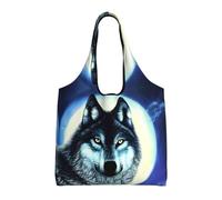 rrxnbcgg wolf under moon - Sacchetti di stoffa leggeri e riutilizzabili, adatti per fai da te, pubblicità, promozione, regalo, attività