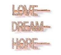 rryilong - Fermaglio per capelli con strass, con lettera dell'amore