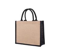 RRYPBOVG Tote Bag Donna Borsa tote pieghevole da donna in tela di iuta Borsa for la spesa vuota fai-da-te Organizzatore di stoccaggio da viaggio di grande capacità con manici(45X35X16cm)