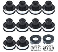 RS-136-BKP / A6226-XJ Bobine Compatibili con Tagliaerba Automatica AUFTIPP GL250/GL310/GL360 Nero, 10 Bobine di Ricambio + 2 Manicotti a Bobina + 2 Molle