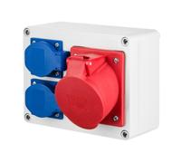 ELEKTRO-PLAST Distributore di corrente da costruzione, distributore di corrente PCE, prese da parete CEE, certificato VDE (1 x 32 A e 2 x 230 V)