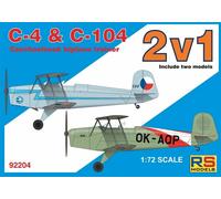 RS MODELLI 92204 MODELLO C4 + C104 DOPPIO KIT 1/72 (2 decalcomania v. per cec...