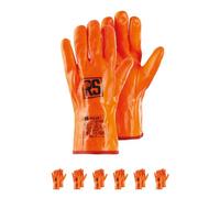 RS POLAR I Guanti di montaggio in PVC/Taglia 10, 6 paia/arancione/guanti di montaggio caldi, chimici e microbiologici resistenti/guanti da lavoro/guanti protettivi