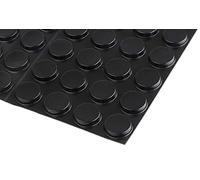 RS PRO Piedini autoadesivi cilindrici, 4,1 mm, nero, ø 19,1 mm, PUR, 65,6 °C max, confezione da 49 pezzi