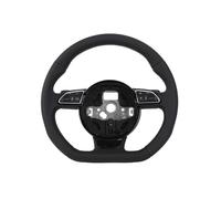 RS Volant Lenkrad Flat Bottom Full Perforated Leather Steering Wheel Compatible For Audi RS RS5 RS3 A3 S5 A6 C6 C8 A8 Q8 A5 B8 S7 S6(Without Heated)