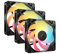 CORSAIR RS120-R Ventole ARGB 5V PWM 120mm Inverse Flow - 3 Pezzi - 8 LED RGB, Rotore Inverso, Alta Pressione Statica, Daisy-Chain, Cuscinetto Magnetico, Modalità Zero RPM - Nero