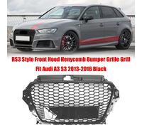 RS3 Style Frontale Griglia Paraurti Honeycomb Fit For Audi A3 S3 Nera