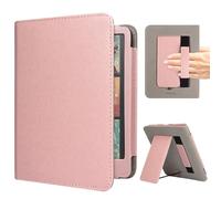 RSAquar Custodia per Kindle Colorsoft Signature Edition e All-New Kindle Paperwhite (Uscita 2024), Custodia protettiva completa con funzione Sleep/Wake automatica e supporto pieghevole - Oro Rosa