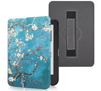 RSAquar Custodia per Kobo Clara Colour | BW | 2E, Tolino Shine Colour/Shine 5/4 con Laccio per Mano, Copertura Protettiva Sottile con Effetto di Sospensione/Risveglio Automatico (Fiore di Ciliegio)