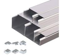 RSBFER Canaline in Alluminio da 5 m, Canale passacavi in Metallo, Gestione Cavi per Ufficio, Interni/Esterni/Garage/Magazzino,80x50mm