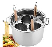 RSBFER Pentola per Pasta a 3 Fori Set di cuocipasta in Acciaio Inossidabile con cestello per Filtro per Cucina Domestica Strumento di Cottura Commerciale per ristoranti