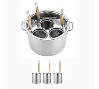 RSBFER Set cuocipasta in Acciaio Inossidabile/Set di Inserti per cuoci Pasta in Acciaio Inossidabile Commerciale con divisore e colino per Pasta, tagliatelle, Verdure,A,3 Holes
