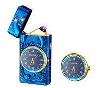 RSBYE Accendino Elettrico Delfino Con Illuminazione, Ricaricabile USB, Indicatore Di Batteria, Plasma a Doppio Arco - Regalo Speciale (Blu)