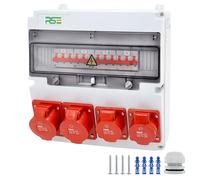 RSE Distributore di corrente da parete completamente cablato, varianti 32 A CEE, 16 A CEE, 230 V a scelta, IP66, 2 x 16 A, 2 x 32 A, con LS