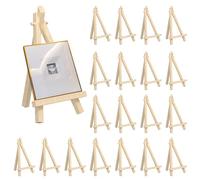 Rseuphiee 20 pezzi Mini Cavalletto in Legno, 9 x 15 cm Cavalletti a Triangolo, Piccolo Cavalletto Segnatavolo, Cavalletti Regolabile Portatile, per Foto Matrimonio Compleanno Festa Battesimo
