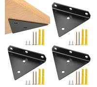 Rseuphiee 4 pezzi Staffe per Mensole Galleggianti, 80x100 mm Staffa a Parete Triangolari, Reggimensola a Scomparsa Con Viti, Supporto Mensola, Reggi Mensola per Soggiorno, Lbreria,Cucina(Nere)