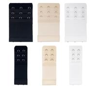 Rseuphiee 6 Pezzi Allunga Reggiseno, Prolunga Reggiseno,Cinghia di Estensione Reggiseno 3 file 2 ganci 3 ganci, Estensioni Reggiseno Morbido, confortevole ed elastico (pelle chiara, Bianco, Nero)