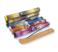 Rseuphiee Set di 120 Pezzi Incenso - 6 Profumi: Lavanda, Foresta Pluviale, Muschio Ambrato, Cocco, Vaniglia, Oceano - Con Porta Bastoncini