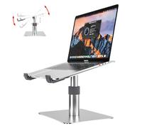 Rseuphiee Supporto PC Portatile Alluminio, Altezza/Angolo regolabile, Girevole a 360°, compatibile con Notebook(10-16pollici)